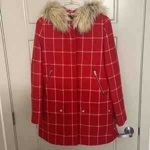 Jcrew château parka in stadium cloth wool (red window-pane, 6)